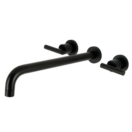 Kingston Brass KS8040CML Wall Mount Tub Faucet, Matte Black KS8040CML